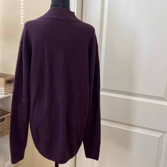Raffi 100% Fine Wool Men Sweater Purple Size XL Quarter Zip Pullover - Picture 2 of 7
